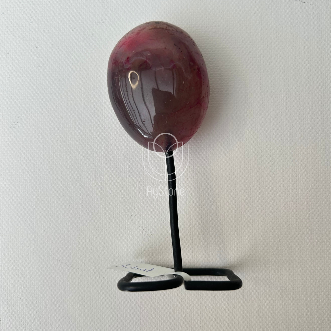 Achat Trommelstein auf Metallständer