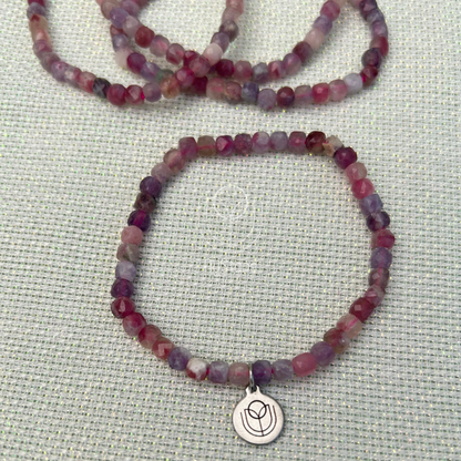 Edelsteinarmband Lepidolith mit Turmalin