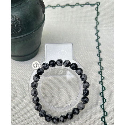 Edelsteinarmband Schneeflockenobsidian