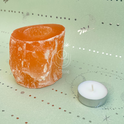 Selenit Teelicht orange