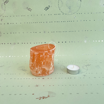 Selenit Teelicht orange